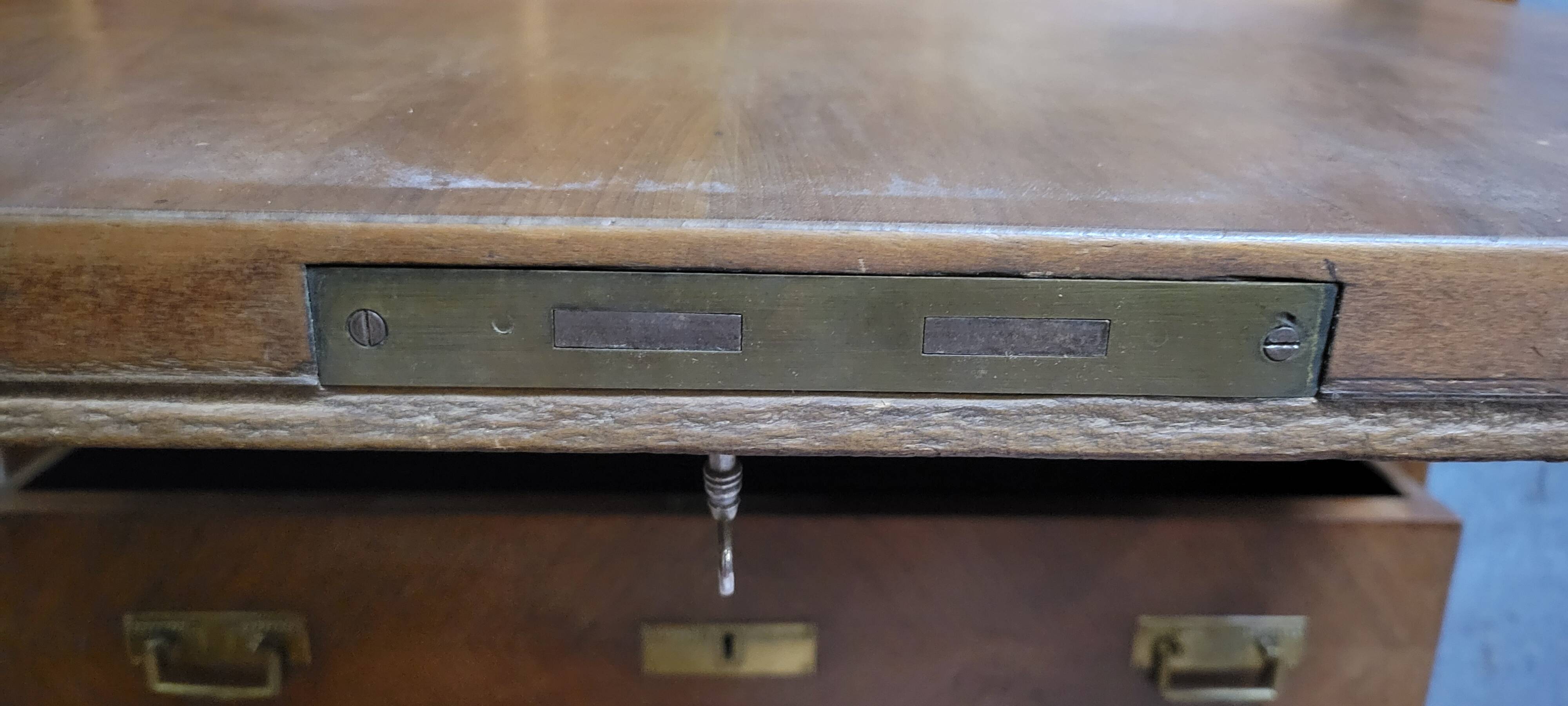 Rare Biedermeier guillotine secretary, made of walnut and marquetry.
