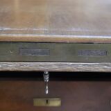 Rare Biedermeier guillotine secretary, made of walnut and marquetry.