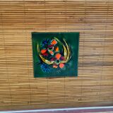 Rattan sideboard with ceramics