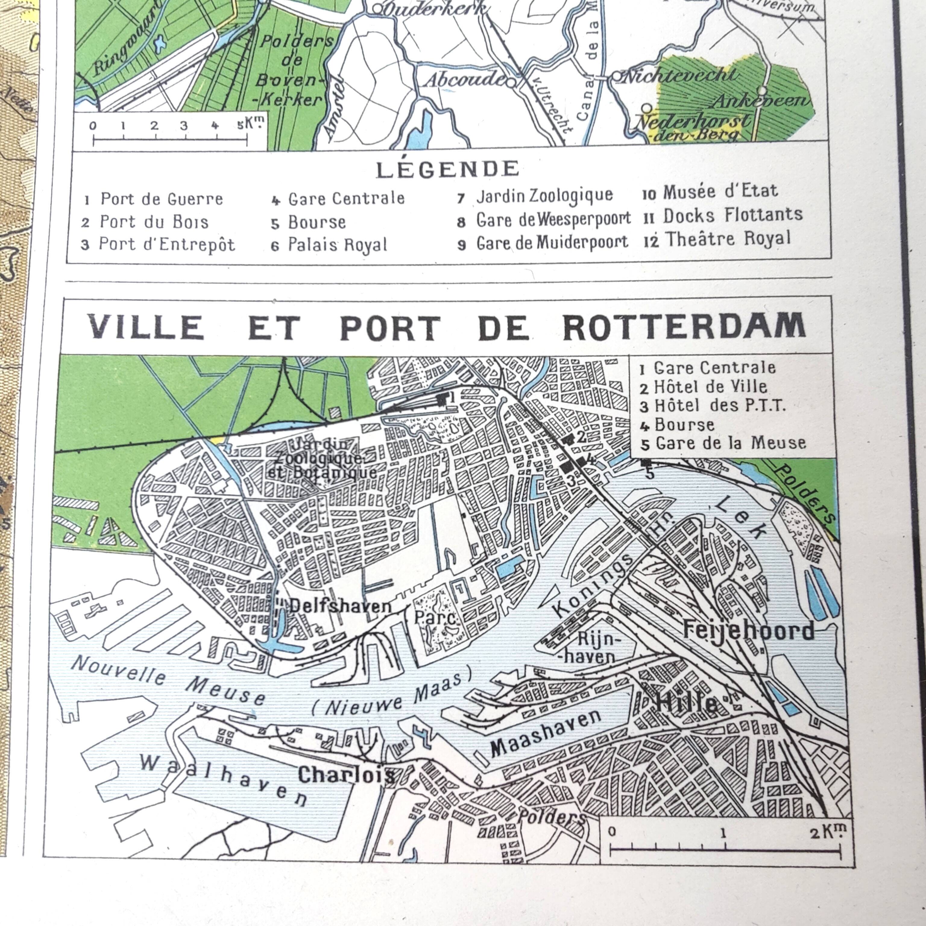 Vintage map of Netherlands Belgium Luxembourg 43x43cm from 1950