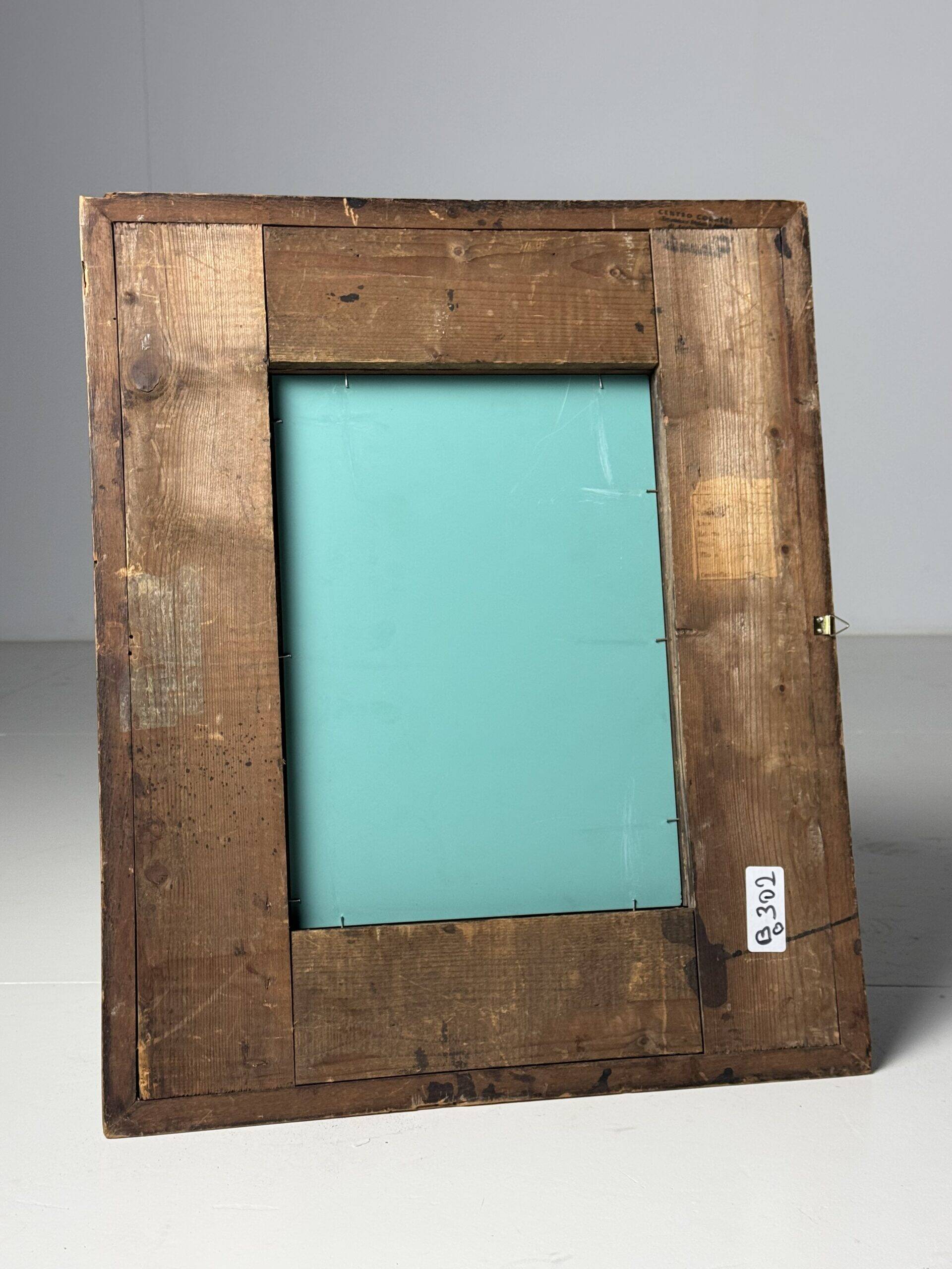 Miroir à cadre ondulé brun du XXe siècle