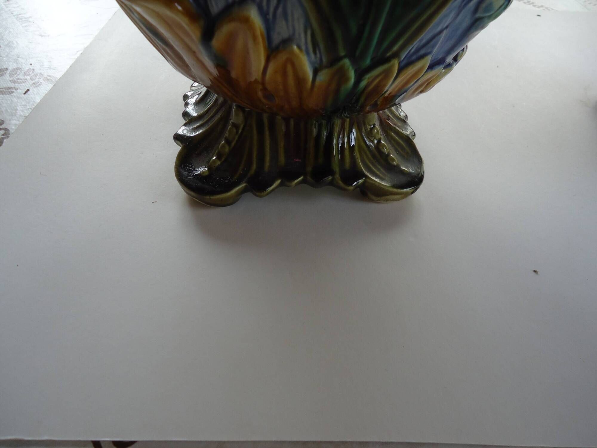Pair of antique ceramic pot covers