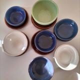 Vintage blue bowl mix & match set – country breakfast spirit