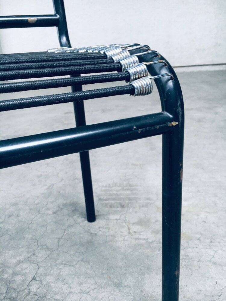 Postmodern sandows chairs attributed to rene herbst for ecart international, 1980s, set of 6