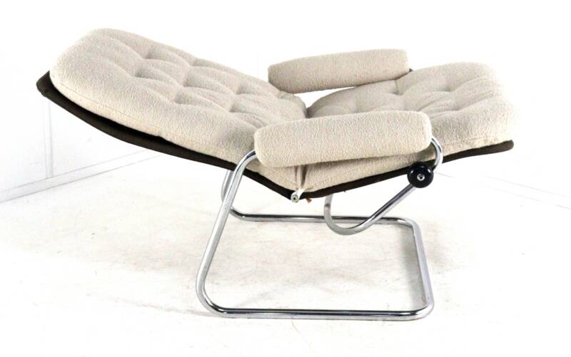 Ekornes Stressless 1970s armchair - very rare early model - new upholstered
