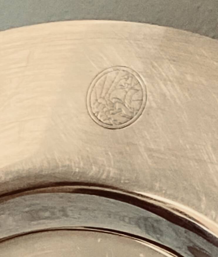 Petrossian silver-plated metal dish, hallmarked, France