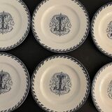 6 dessert plates and old earthenware dish, KG Lunéville
