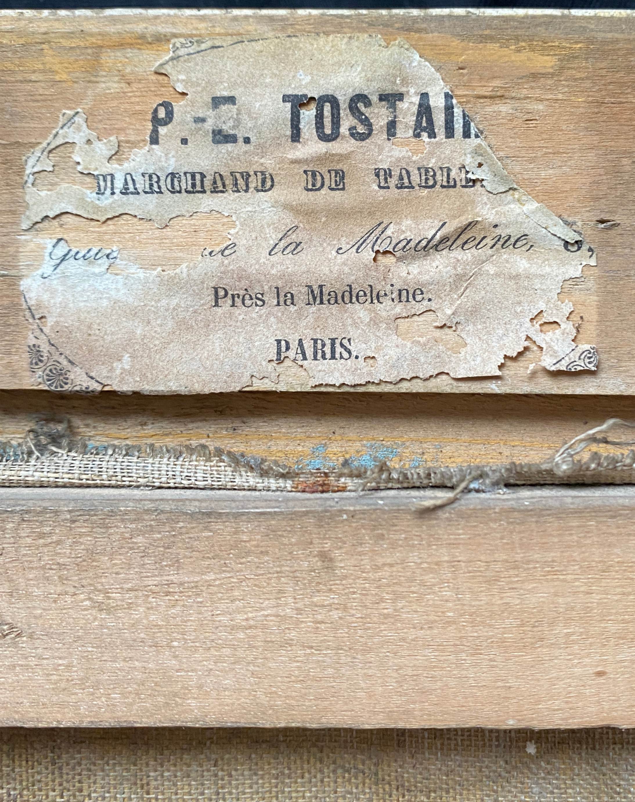 Table HST "Mountain landscape at the lively waterfall" XIX° + frame