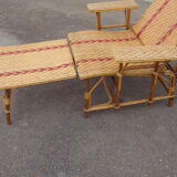 Wicker chaise longue