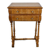 Rare Small Chiffonnière Table in Speckled Amboyna and Cherry, Louis Philippe Period – 19th