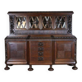 Buffet en chêne d'entre-deux-guerres en marron foncé, années 1930