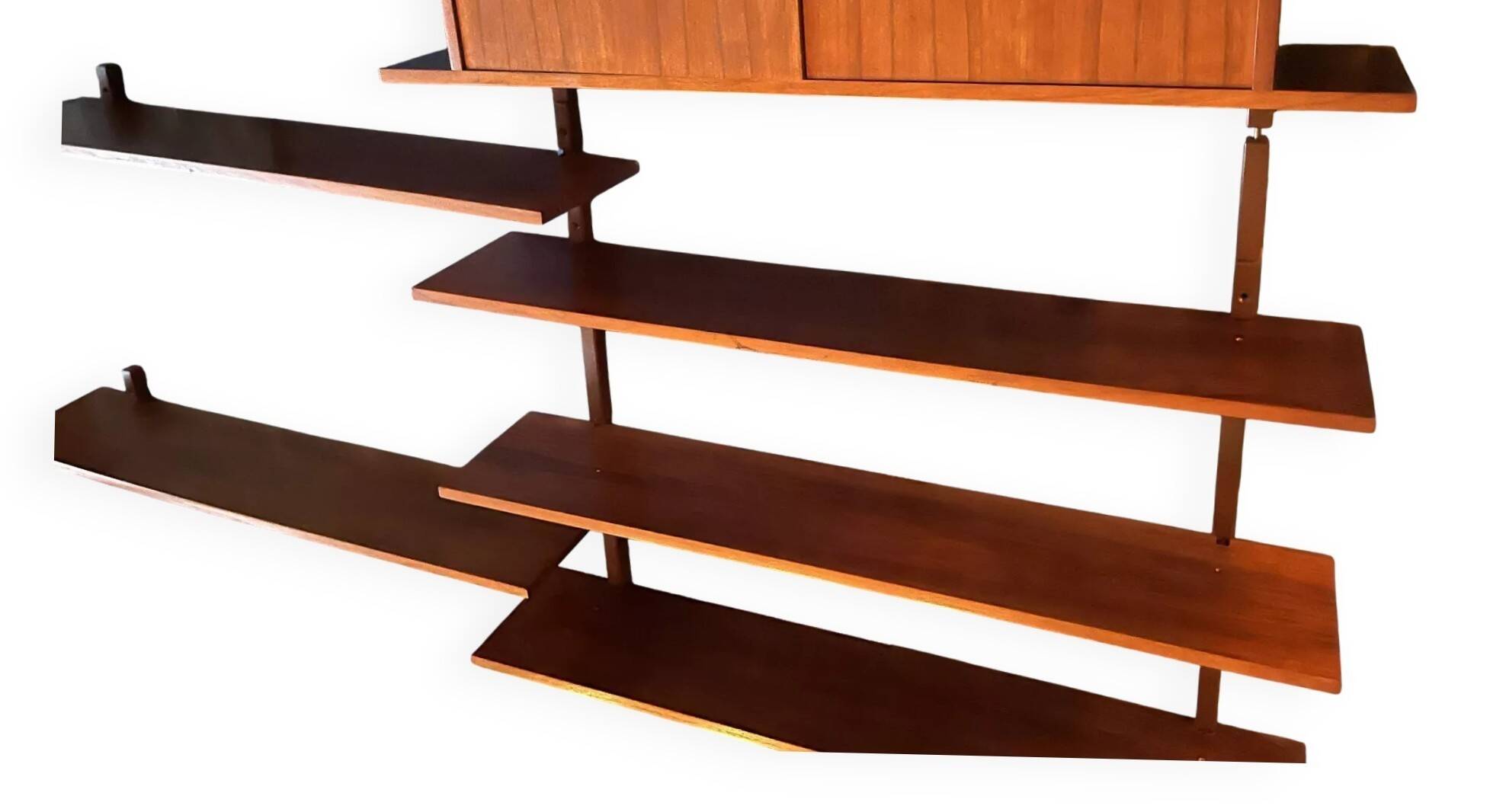 Scandinavian teak wall bookcase 1.8m x 1.1m