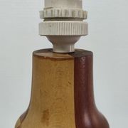 Turned wooden lamp and vintage wood inlay