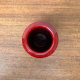 Red pottery vase Rimini Italian from the mid-century by Aldo Londi for Bitossi, 1960s.