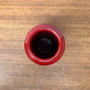 Red pottery vase Rimini Italian from the mid-century by Aldo Londi for Bitossi, 1960s.
