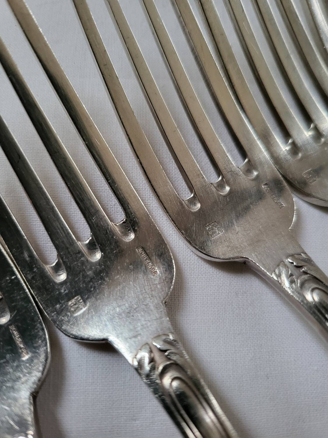 6 Boulenger Silver Metal Table Forks