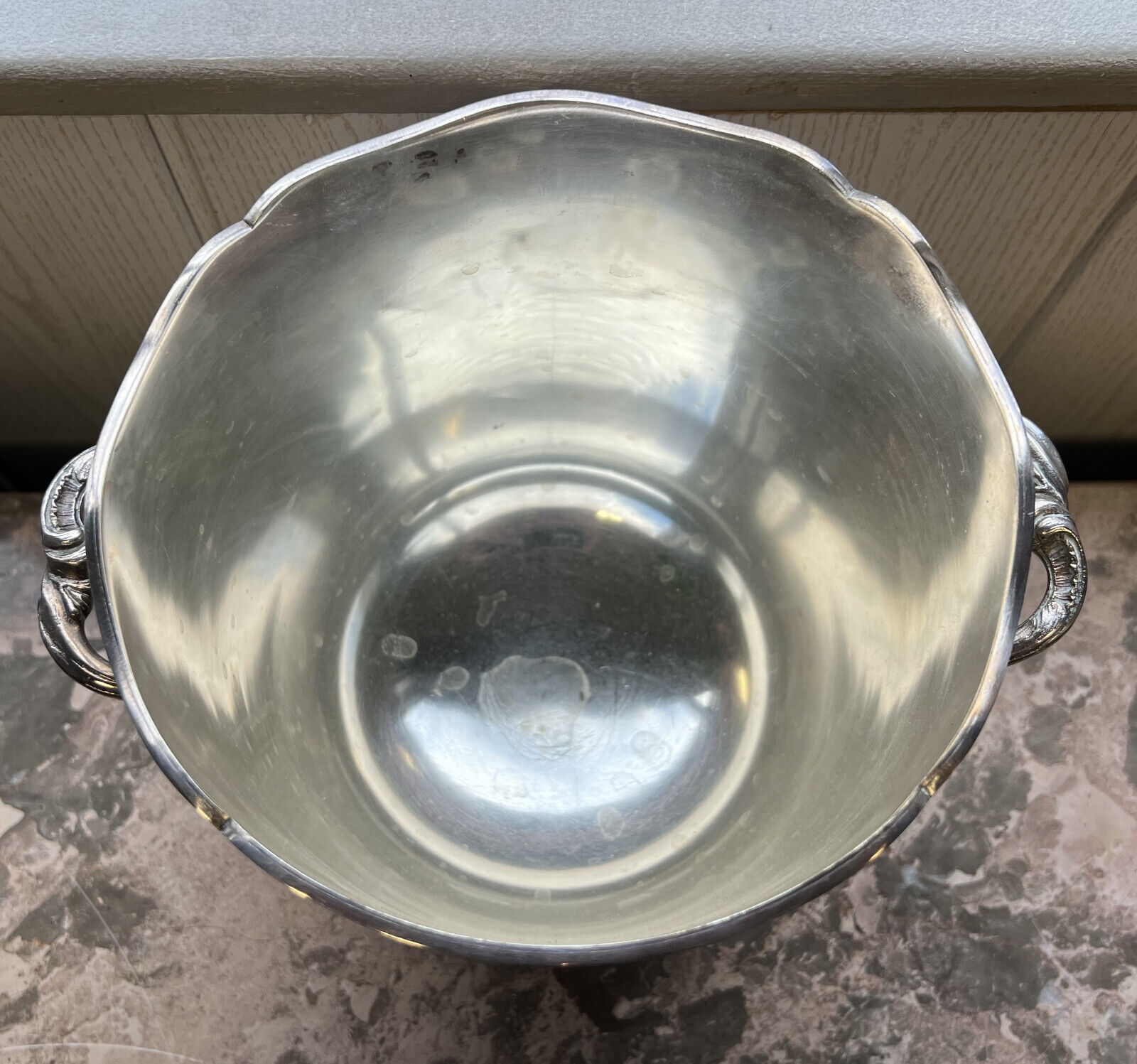 Two silver metal ice buckets hallmarked around 1900