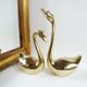 Couple swans brass