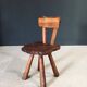 Rustic Alpine Hand-Carved Oak Chair, France, 1920s
