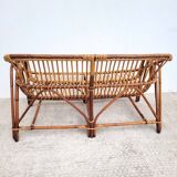 Vintage bench or rattan sofa 1960