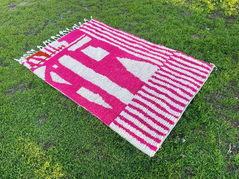 Small handmade wool rug 100cm x 50cm