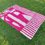 Small handmade wool rug 100cm x 50cm