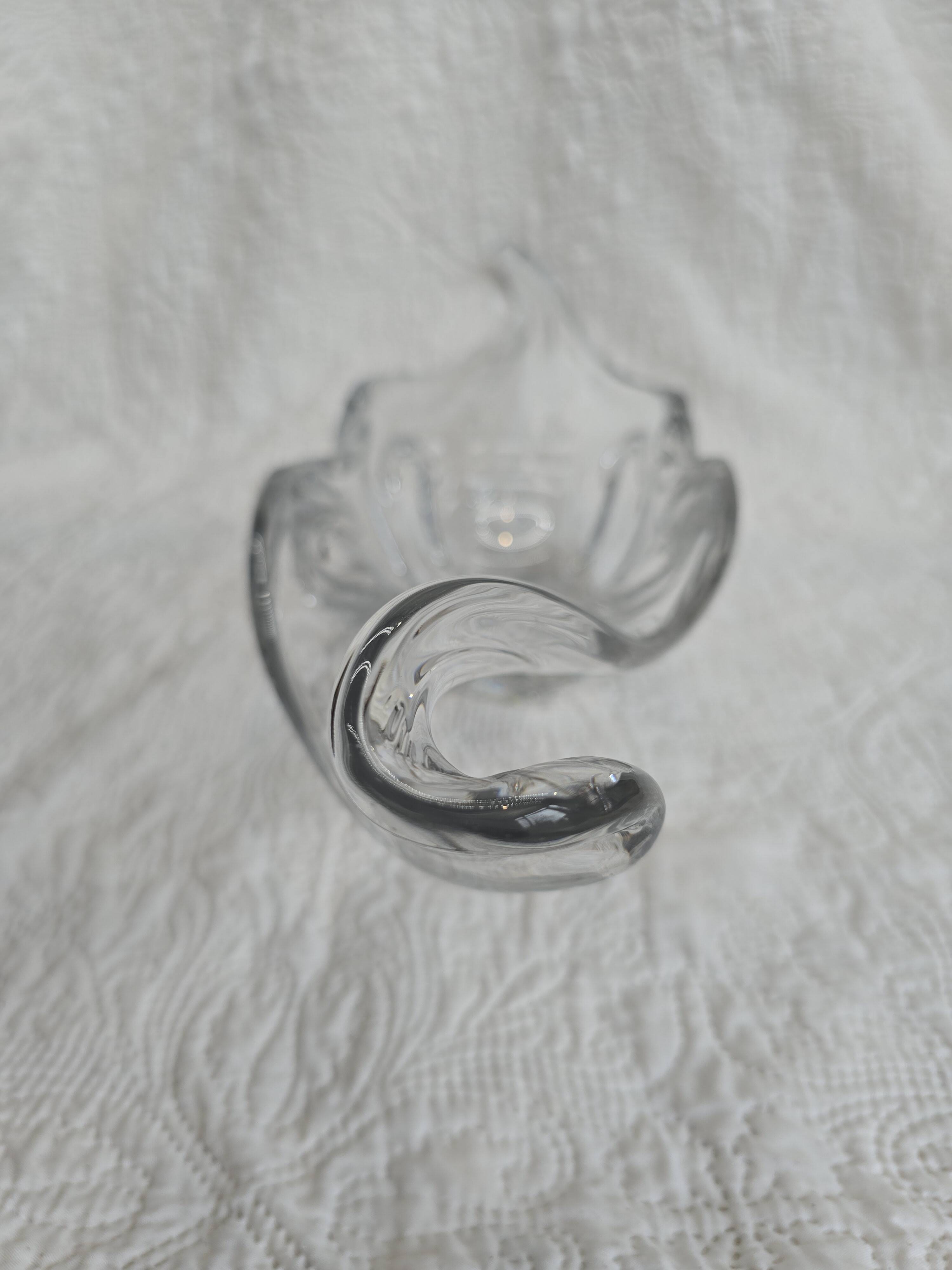 60s elongated crystal bowl