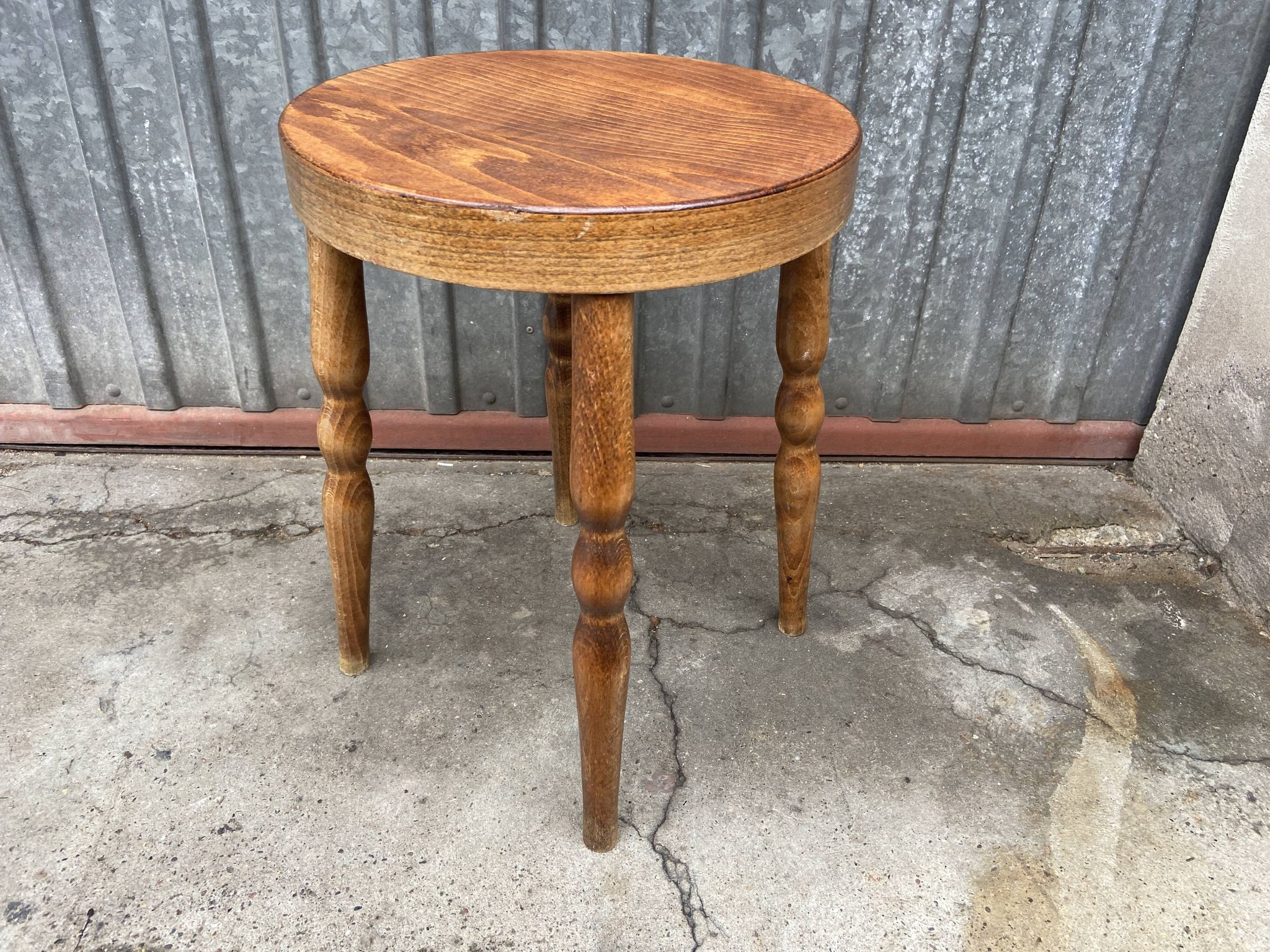 Tabouret en bois de hêtre vintage style Baumann