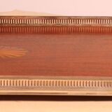 19th century silver-plated metal and mahogany tray