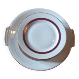 Set of one cake dish and six dessert plates LNP Limoges