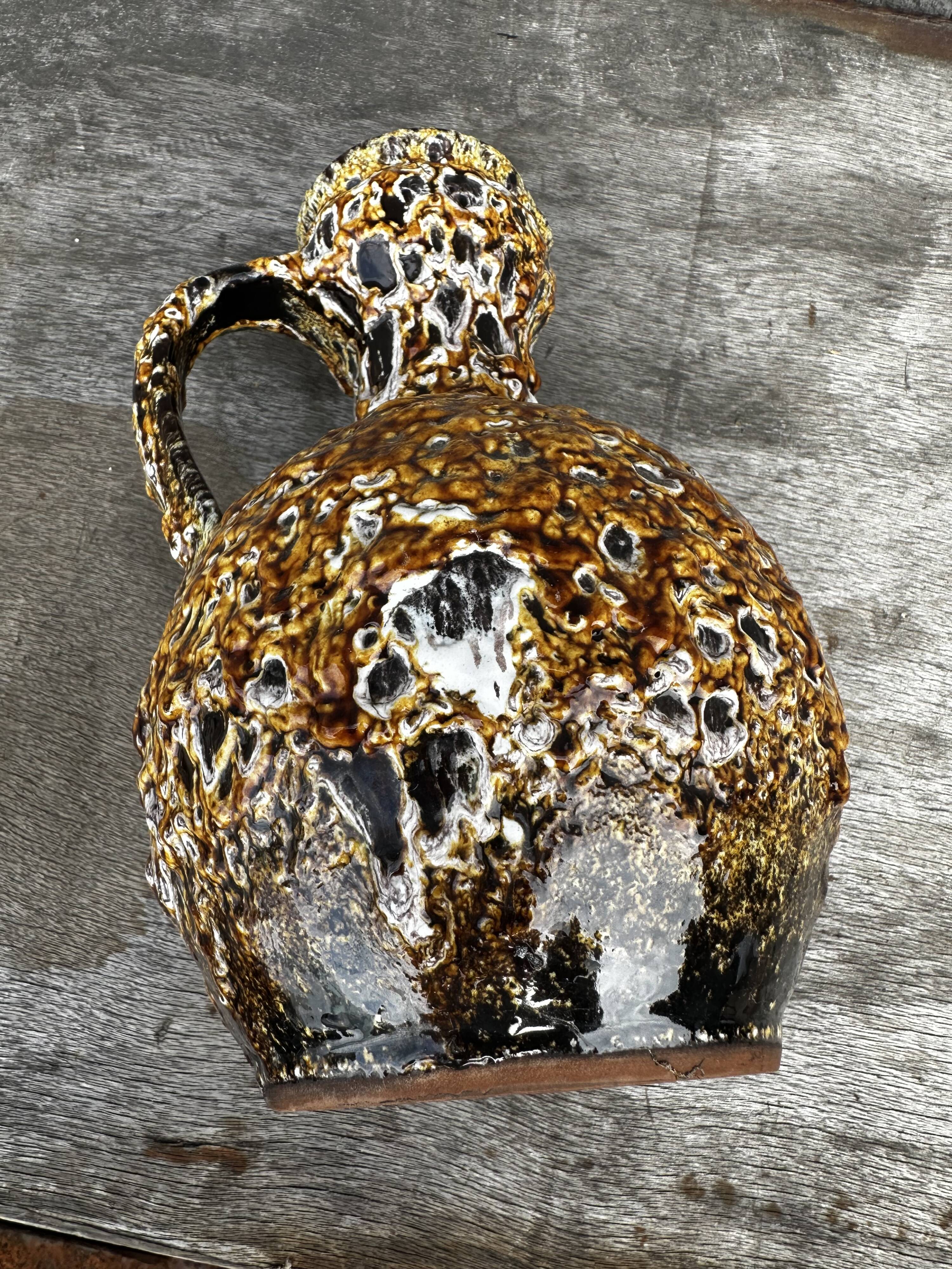 Vallauris Fat Lava or Honey Pitcher/Vase, 25 cm High - Vintage 70s