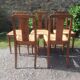 Série de 6 chaises rococo, paillées en noyer massif époque 1930.