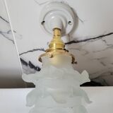 Glass and porcelain flower wall lamp