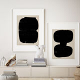 Pair of giclee prints. Abstract wall art set of two, A3