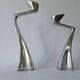 Pair of "Swan" MidCentury Candlesticks by Matthew Hilton, England, 1980s