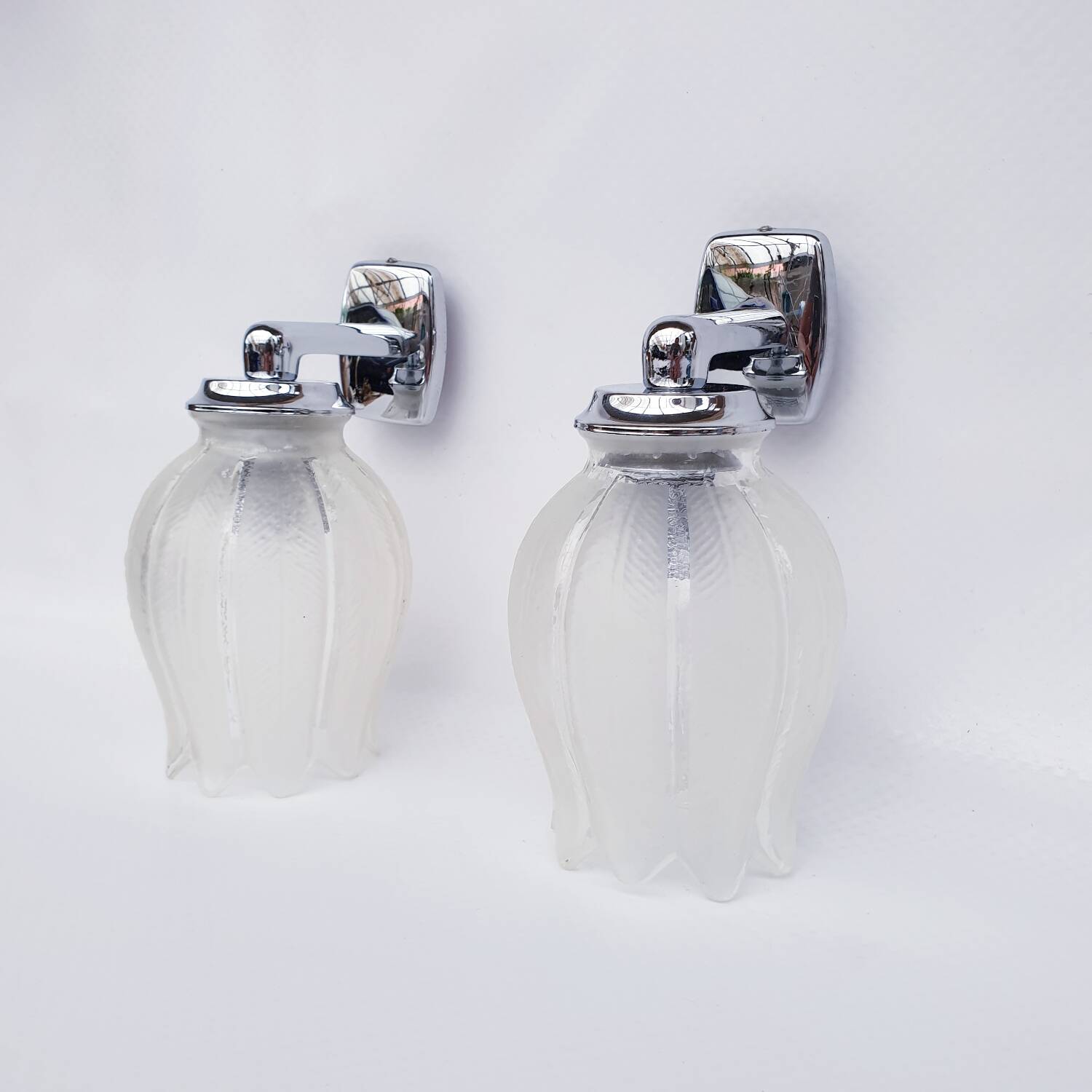 Antique glass wall lights