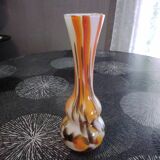 OPALINE VASE ORANGE/BROWN TONE