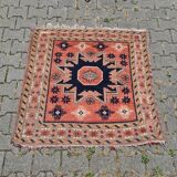 Old square shirvan rug, 1950s vintage