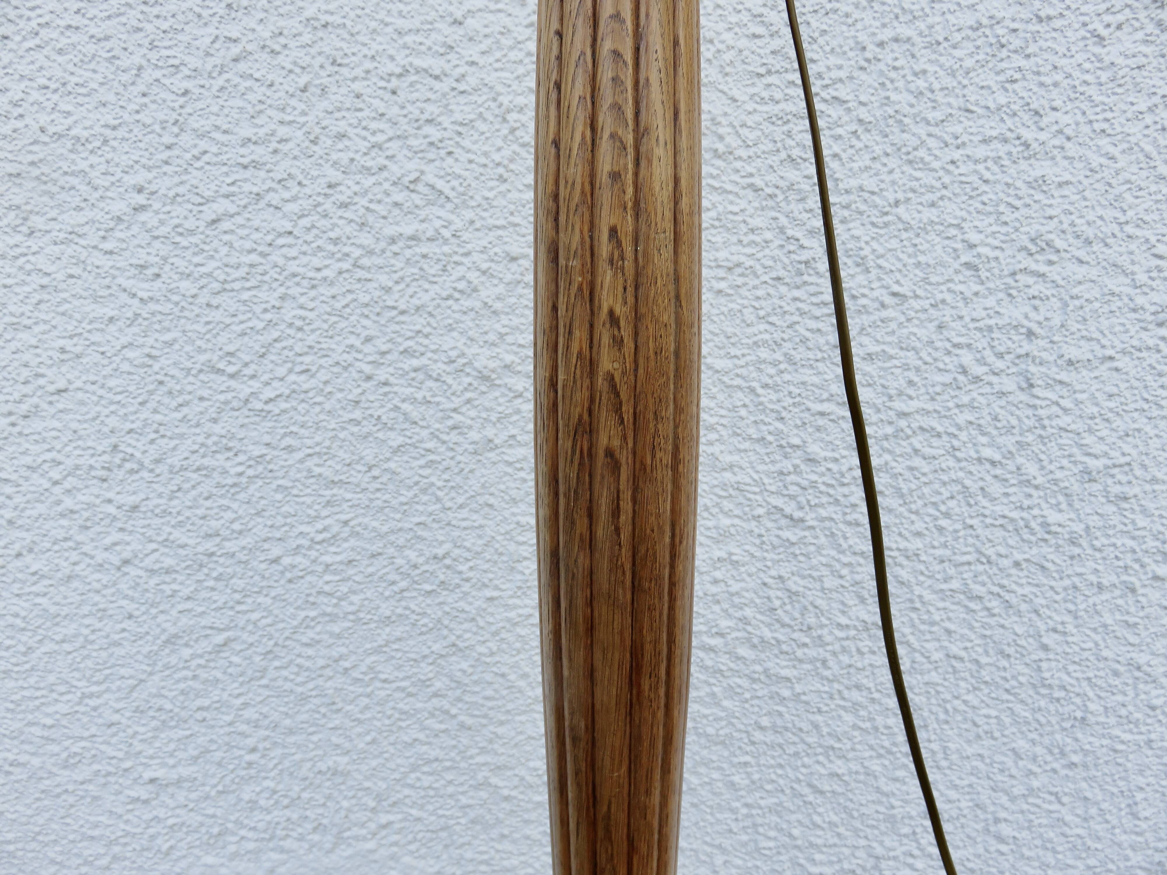 Art Deco tapered floor lamp in solid oak from the 1930s-1940s.