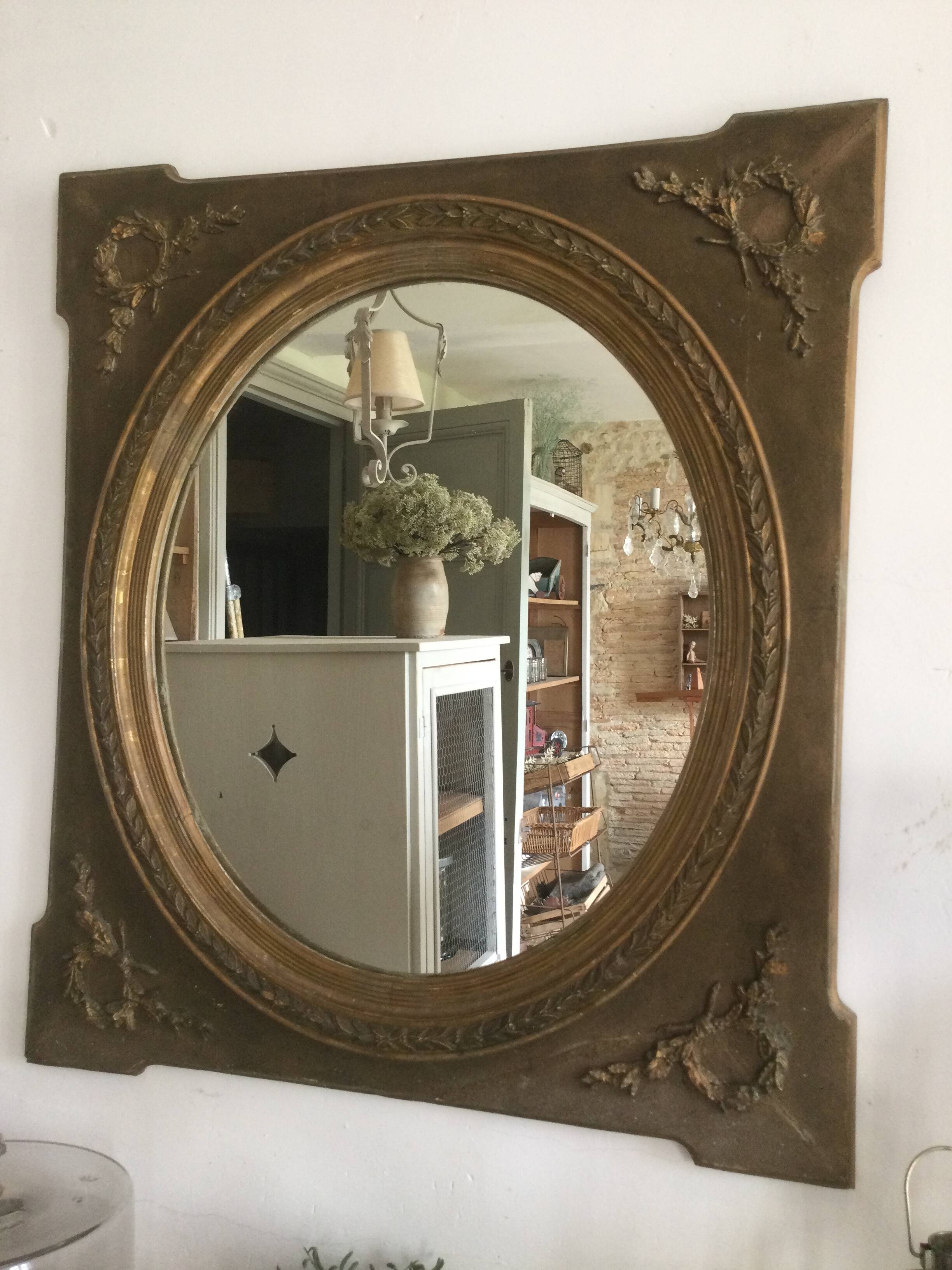 Antique gold mirror