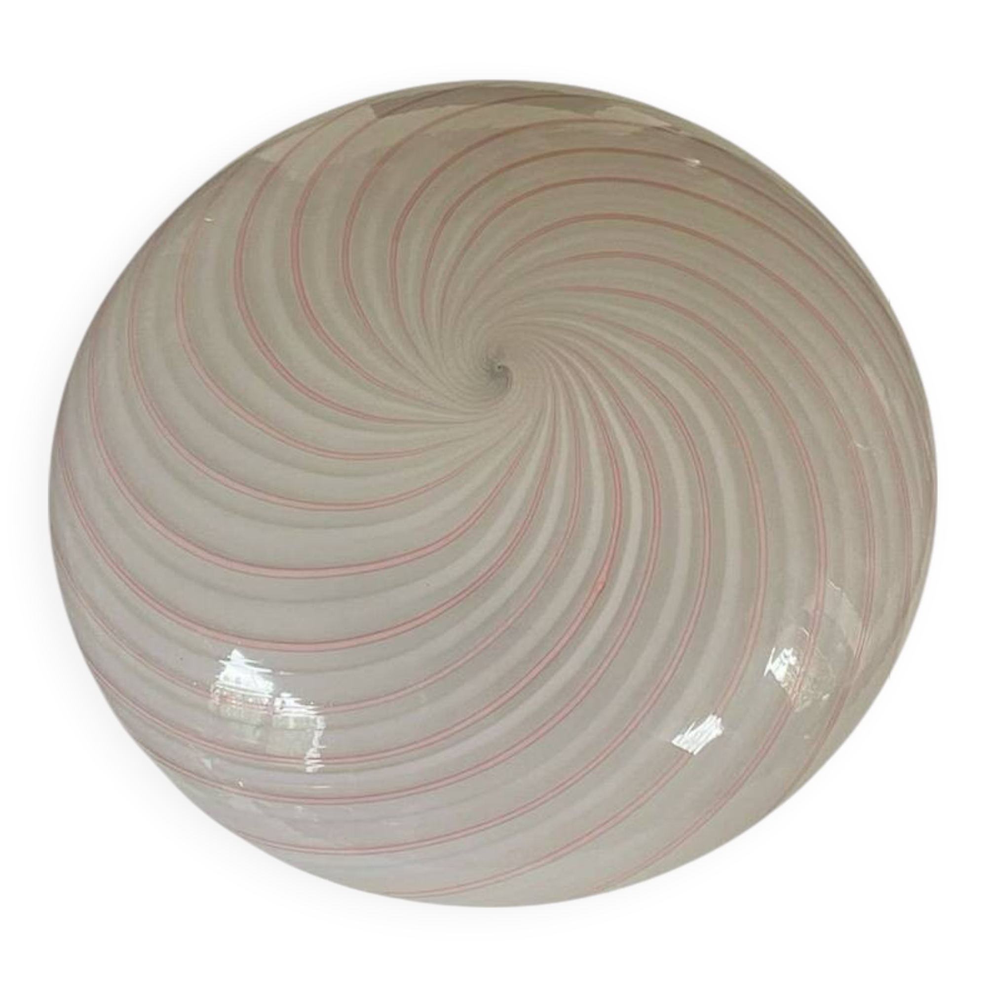 Murano Pink Swirl Glass Ceiling Light by Venini