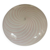 Murano Pink Swirl Glass Ceiling Light by Venini