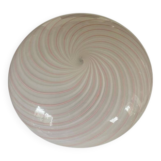 Murano Pink Swirl Glass Ceiling Light by Venini