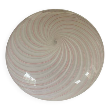 Murano Pink Swirl Glass Ceiling Light by Venini