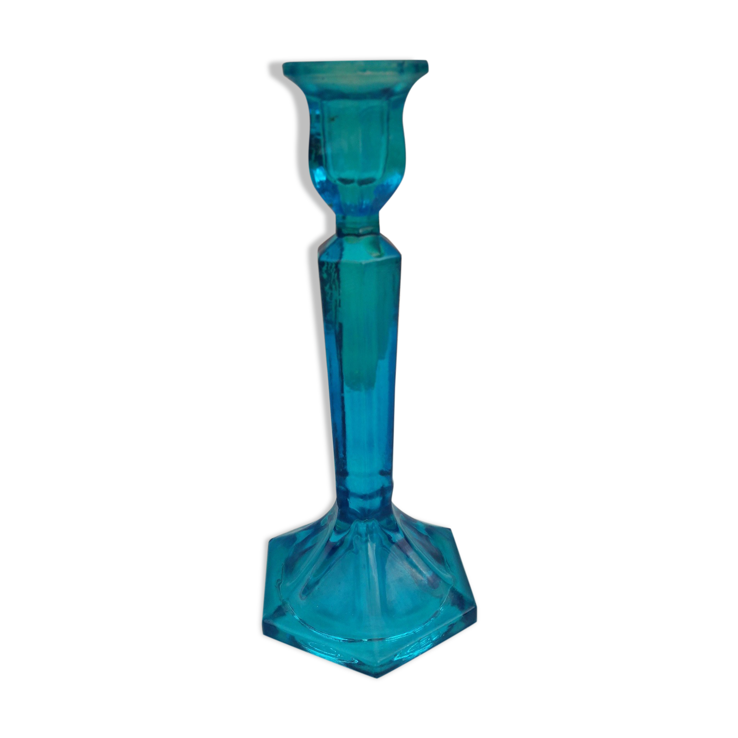 Blue candle holder