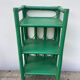 Table de chevet en rotin vert vintage