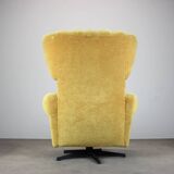Mid-century style swivel wingback chair from the 1960s, Czechoslovakia