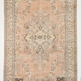 6x9 brown & beige oriental vintage rug 181x291cm