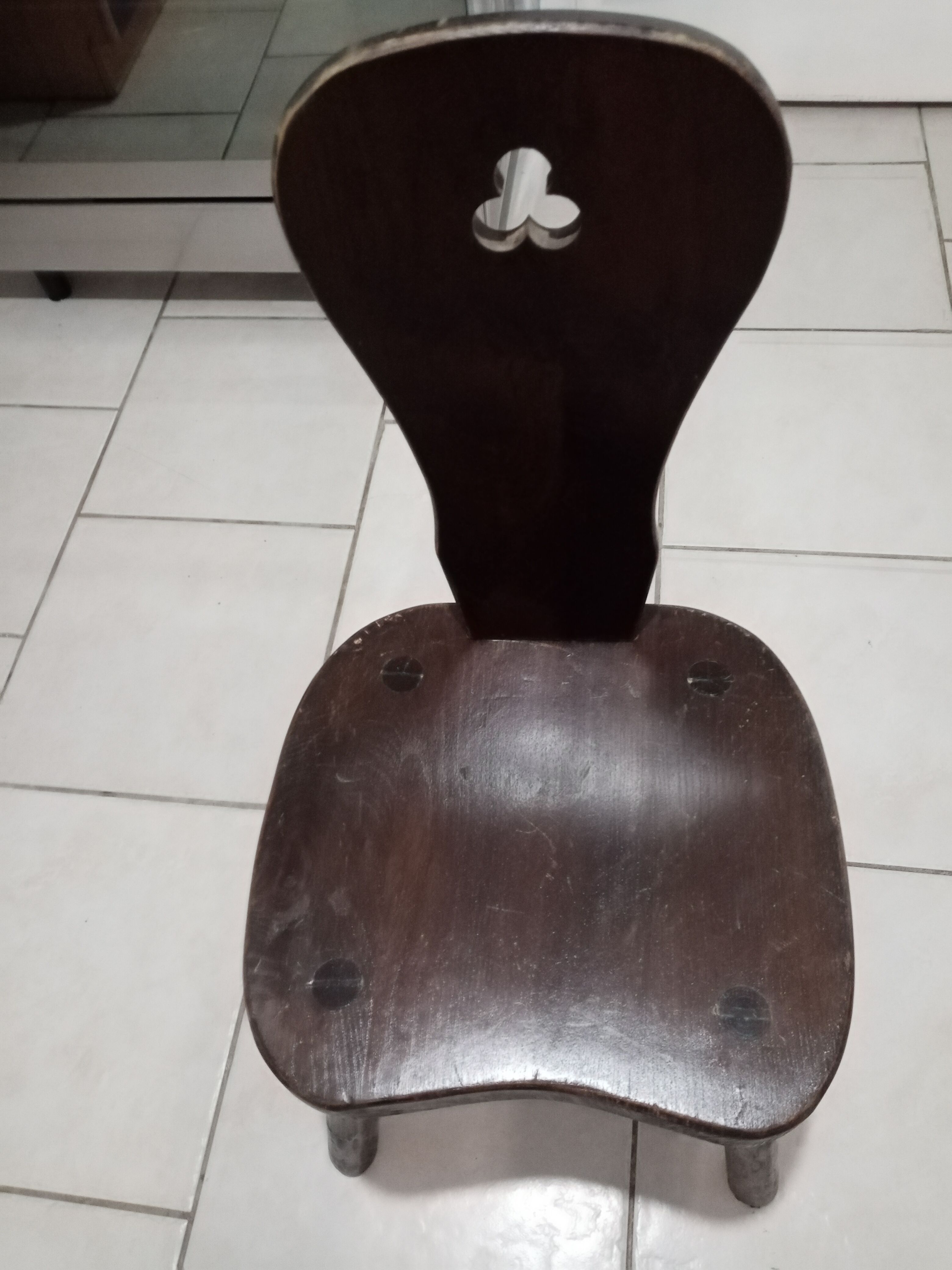 Old wooden chair brutalist vintage assembly