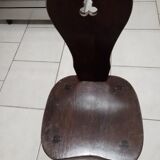 Ancienne chaise en bois brutaliste montage vintage